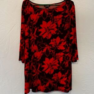 Any Wear by Catherines black and red floral top